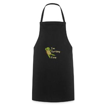 Turtle Turtle Pun Gift - Cooking Apron - black - Front - AI Model Male 185 dark (185cm)