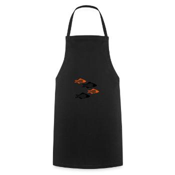 poisson - Tablier de cuisine - noir - Devant - AI Model Male 185 dark (185cm)
