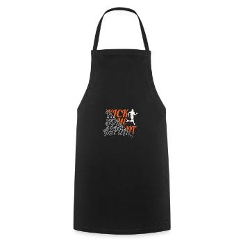 Motif marathon pour coureurs et joggeurs - Tablier de cuisine - noir - Devant - AI Model Male 185 dark (185cm)