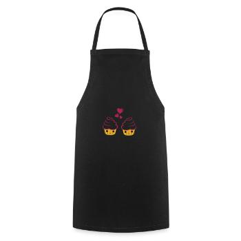 amour de petit gâteau sucré - Tablier de cuisine - noir - Devant - AI Model Male 185 dark (185cm)