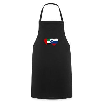 Vereinigte Arabische Emirate Slowenien Flagge Herz - Kochschürze - Schwarz - Vorne - AI Model Male 185 dark (185cm)