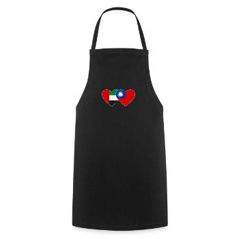 Vereinigte Arabische Emirate Taiwan Flagge Herz - Kochschürze - Schwarz - Vorne - AI Model Male 185 dark (185cm)