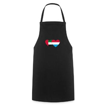 Vereinigte Arabische Emirate Luxemburg Flagge Herz - Kochschürze - Schwarz - Vorne - AI Model Male 185 dark (185cm)