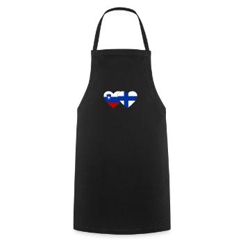 Slowenien Finnland Flagge Herz - Kochschürze - Schwarz - Vorne - AI Model Male 185 dark (185cm)