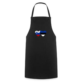 Slowenien Estland Flagge Herz - Kochschürze - Schwarz - Vorne - AI Model Male 185 dark (185cm)
