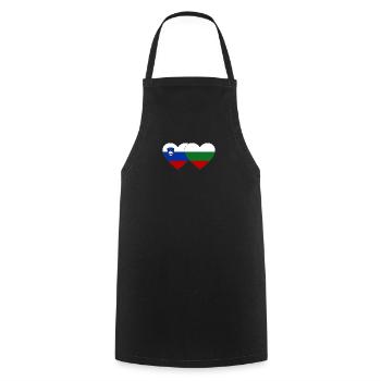 Slovénie Bulgarie Drapeau Coeur - Tablier de cuisine - noir - Devant - AI Model Male 185 dark (185cm)