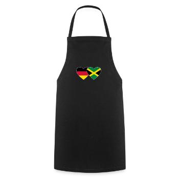 Allemagne Jamaïque Drapeau Coeur - Tablier de cuisine - noir - Devant - AI Model Male 185 dark (185cm)