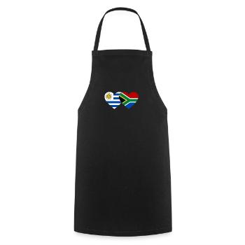 Uruguay Afrique du Sud Drapeau Coeur - Tablier de cuisine - noir - Devant - AI Model Male 185 dark (185cm)