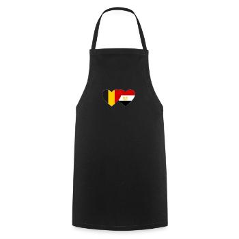 Belgium Egypt Flag Hands Heart Shape - Cooking Apron - black - Front - AI Model Male 185 dark (185cm)
