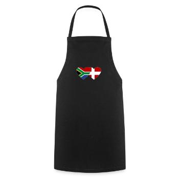 Afrique du Sud Danemark drapeau coeur forme - Tablier de cuisine - noir - Devant - AI Model Male 185 dark (185cm)