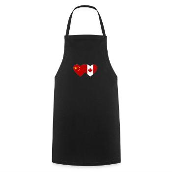 China Canada Flag Heart - Cooking Apron - black - Front - AI Model Male 185 dark (185cm)