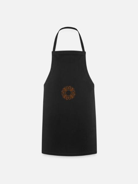 Sonne Hippie orange - Kochschürze - Schwarz