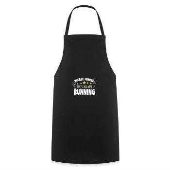 Motif marathon pour les coureurs et les joggeurs - Tablier de cuisine - noir - Devant - AI Model Male 185 dark (185cm)