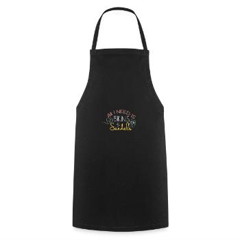 all i need is bikini and sandals - Cooking Apron - black - Front - AI Model Male 185 dark (185cm)