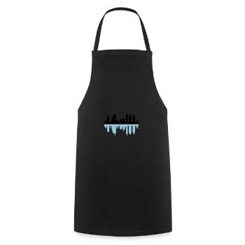 city skyline - Cooking Apron - black - Front - AI Model Male 185 dark (185cm)