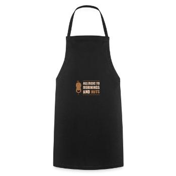 Cadeau de sensibilisation aux allergies et aux noix - Tablier de cuisine - noir - Devant - AI Model Male 185 dark (185cm)