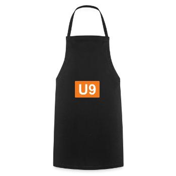 Berlin U-Bahn U9 - Kochschürze - Schwarz - Vorne - AI Model Male 185 dark (185cm)