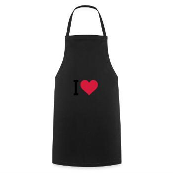 i love - Kochschürze - Schwarz - Vorne - AI Model Male 185 dark (185cm)