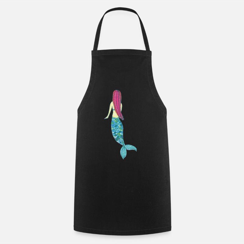 Mermaid Impressionism - Cooking Apron - black