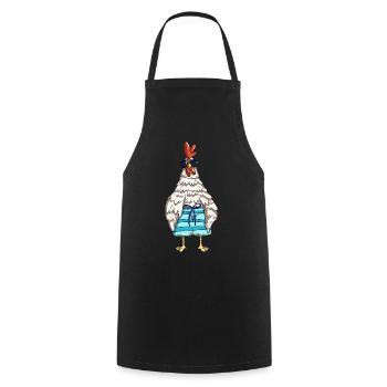 Funny rooster chickens and chicken design in the barn - Cooking Apron - black - Front - AI Model Male 185 dark (185cm)
