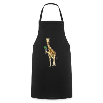 Giraffe Broccoli - Cooking Apron - black - Front - AI Model Male 185 dark (185cm)