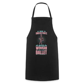 Never Underestimate An Old Ballet Dancer - Cooking Apron - black - Front - AI Model Male 185 dark (185cm)