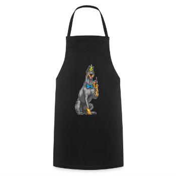Dobermann Geburtstag Partyhut - Kochschürze - Schwarz - Vorne - AI Model Male 185 dark (185cm)