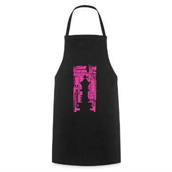 Chess King scratch pink - Chess Players Club - Cooking Apron - black - Front - AI Model Male 185 dark (185cm)