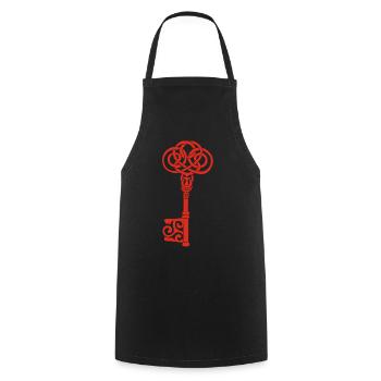 Red Celtic Key - Cooking Apron - black - Front - AI Model Male 185 dark (185cm)