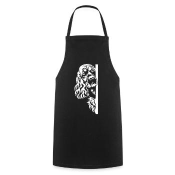 Tête de cocker spaniel anglais « Édition noire » - Tablier de cuisine - noir - Devant - AI Model Male 185 dark (185cm)
