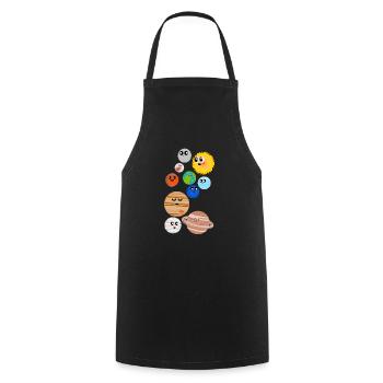 Planètes mignonnes - Tablier de cuisine - noir - Devant - AI Model Male 185 dark (185cm)