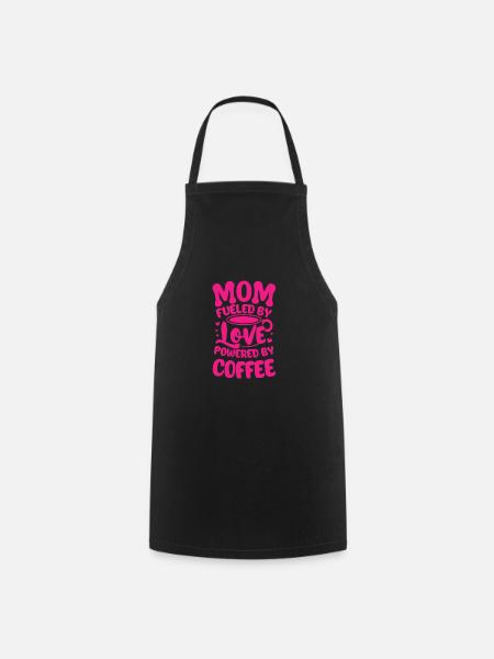 Mama angetrieben von Liebe angetrieben von Kaffee - Kochschürze - Schwarz