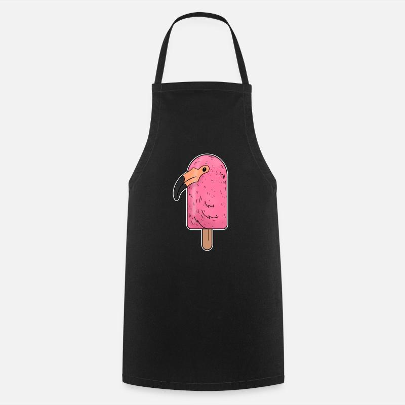 Flamingo Head Popsicle - Cooking Apron - black