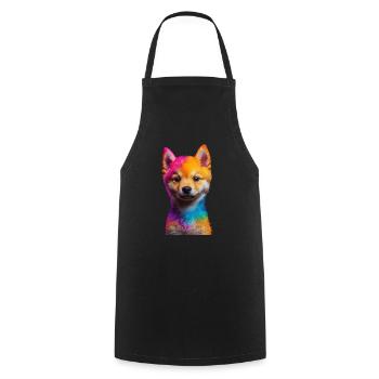 Shiba Inu - Kochschürze - Schwarz - Vorne - AI Model Male 185 dark (185cm)