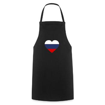 Drapeau du coeur de la Russie - Tablier de cuisine - noir - Devant - AI Model Male 185 dark (185cm)