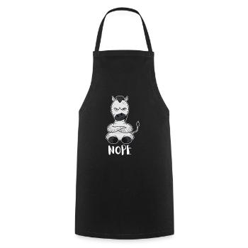 Nope Funny Lazy Zebra - Cooking Apron - black - Front - AI Model Male 185 dark (185cm)