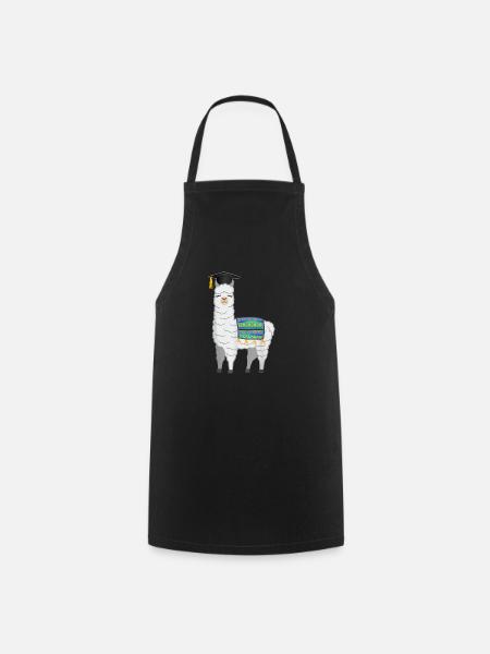 Funny Llama With Graduation Hat School Graduation - Kochschürze - Schwarz