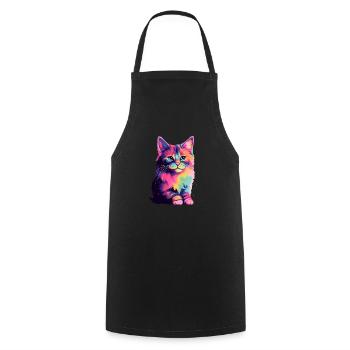 Universe Cat - Kochschürze - Schwarz - Vorne - AI Model Male 185 dark (185cm)