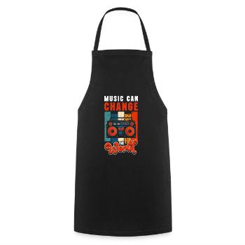 Music Headphones Love Bass - Cooking Apron - black - Front - AI Model Male 185 dark (185cm)