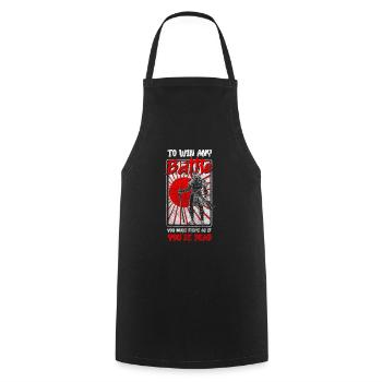 Fighter Martial Arts Asian Sword Fighting - Cooking Apron - black - Front - AI Model Male 185 dark (185cm)