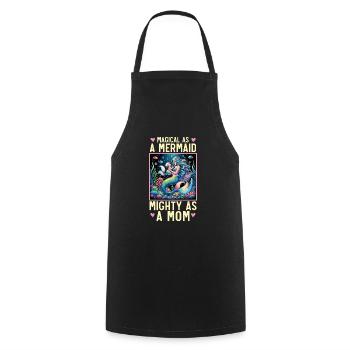 Fête des mères, amant de sirène meilleure maman - Tablier de cuisine - noir - Devant - AI Model Male 185 dark (185cm)