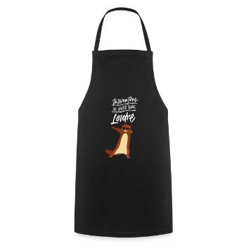 Je M'en Fous - Dabbing Loutre - Dab Dance - Tablier de cuisine - noir - Devant - AI Model Male 185 dark (185cm)