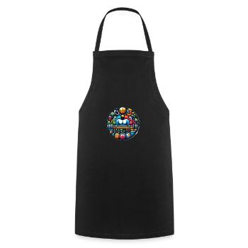 Gym & Fitness Theme - Cooking Apron - black - Front - AI Model Male 185 dark (185cm)