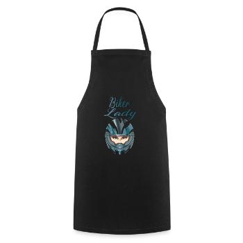 Lady biker pour un motard motard - Tablier de cuisine - noir - Devant - AI Model Male 185 dark (185cm)