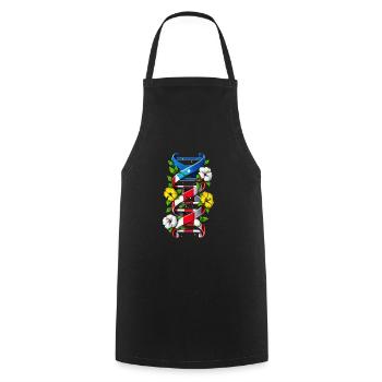 Puerto Rico Boricua DNA Chain - Cooking Apron - black - Front - AI Model Male 185 dark (185cm)