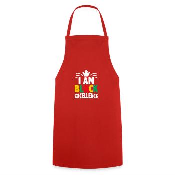 Black Woman African American Pride - Cooking Apron - red - Front - AI Model Male 185 dark (185cm)