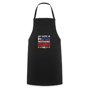Ma femme est originaire des Philippines - Tablier de cuisine - noir - Devant - AI Model Male 185 dark (185cm)