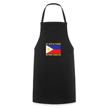 Ma femme est originaire des Philippines - Tablier de cuisine - noir - Devant - AI Model Male 185 dark (185cm)