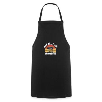 May all your bacon BBQ crickets burn - Cooking Apron - black - Front - AI Model Male 185 dark (185cm)