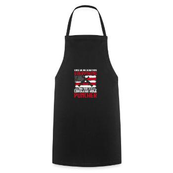 This is a cordless hole puncher - Cooking Apron - black - Front - AI Model Male 185 dark (185cm)